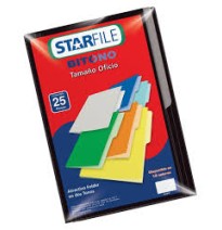 FOLDER BITONO OFI. STARFILE NEGRO PAQ.C25 C.20