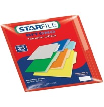 FOLDER BITONO OFI. STARFILE ROJO PAQ.C25 C.20