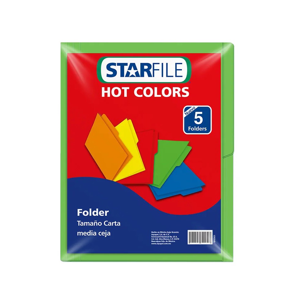 FOLDER CTA. HOTCOLORS STARFILE VERDE PAQ. C5 PZ. C.100