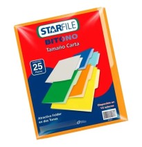 FOLDER BITONO CTA. STARFILEFLASHFILE MARRON PAQ.C25 C20