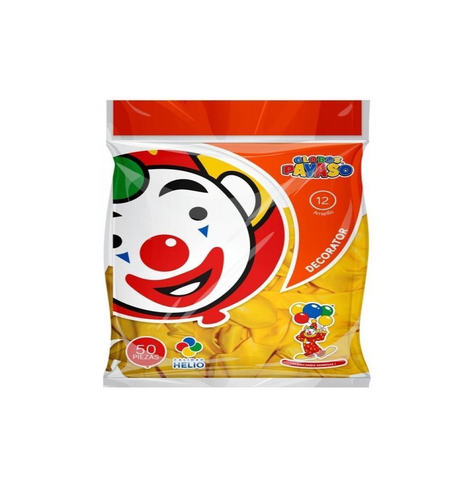 GLOBOS DECORATOR 12 BOL.C50 AMARILLO CANARIO C.60