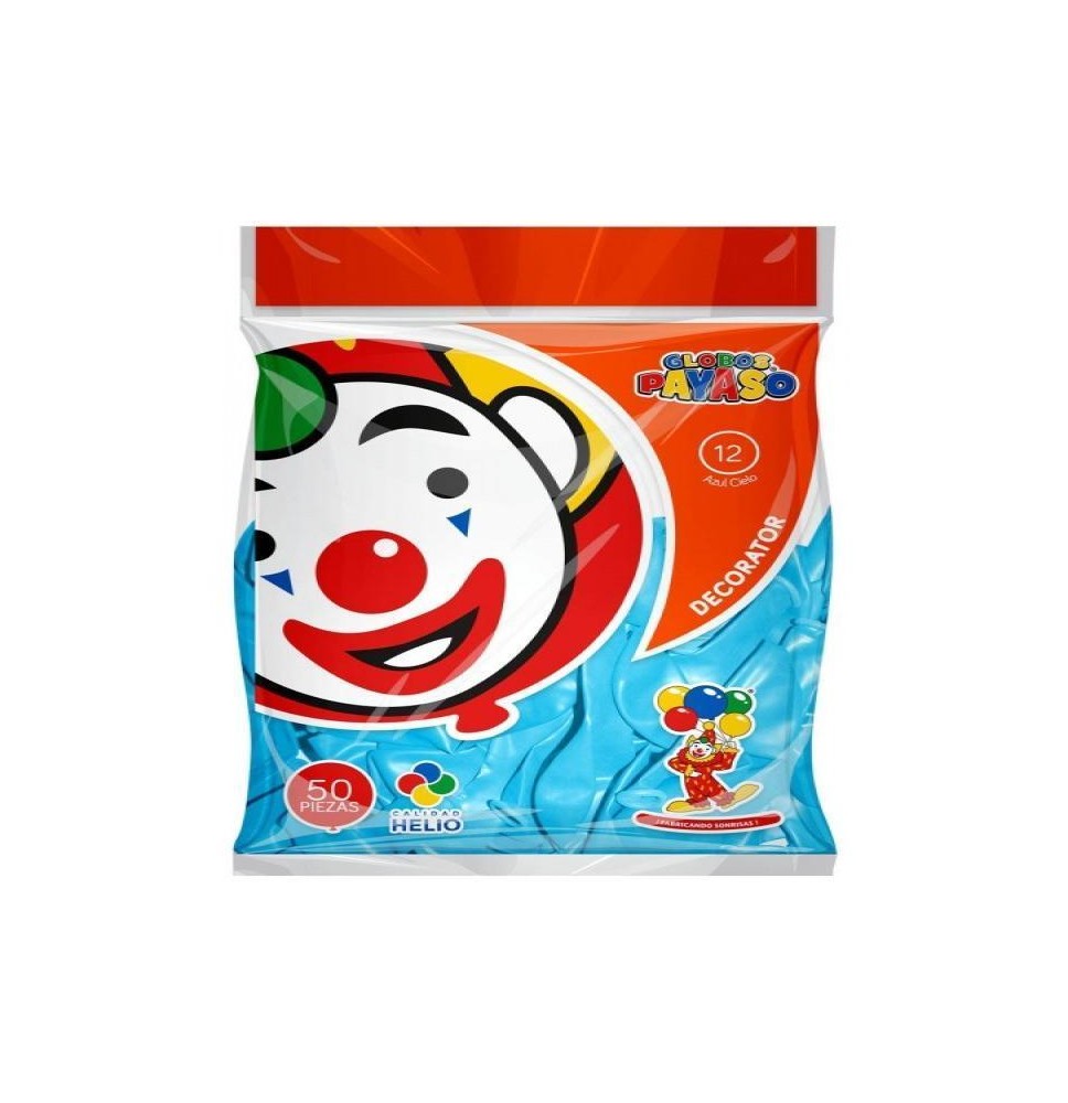 GLOBOS DECORATOR 12 BOL.C50 AZUL CIELO C.60