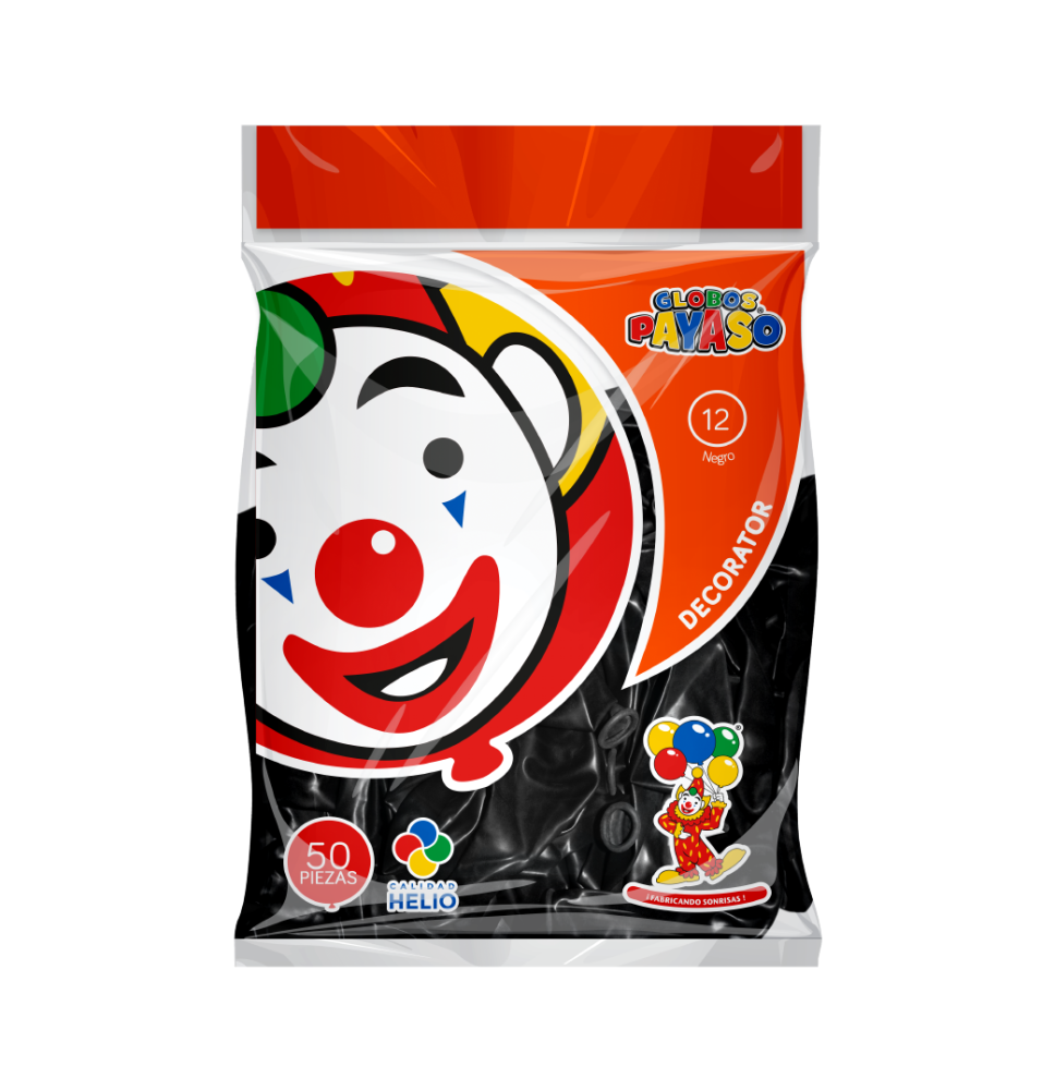 GLOBOS DECORATOR 12 BOL.C50 NEGRO C.60