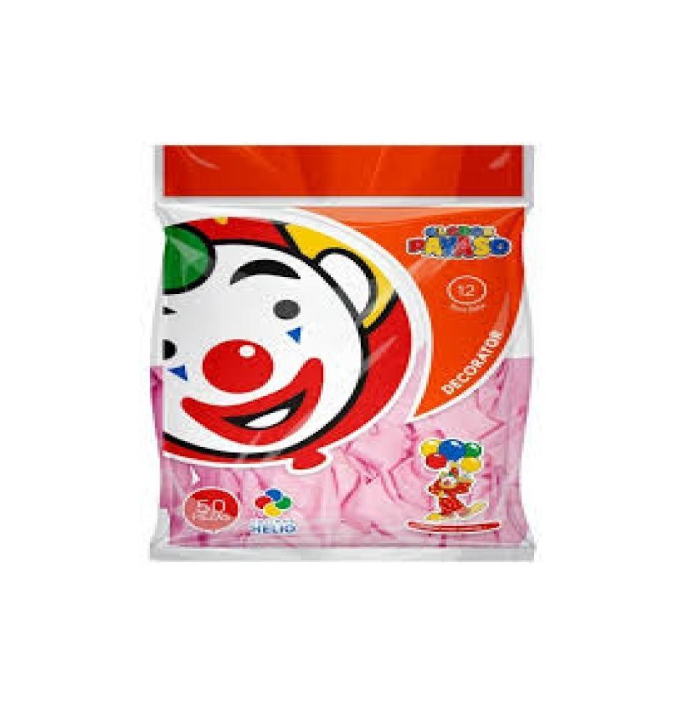 GLOBOS DECORATOR 12 BOL.C50 ROSA BEBE C60