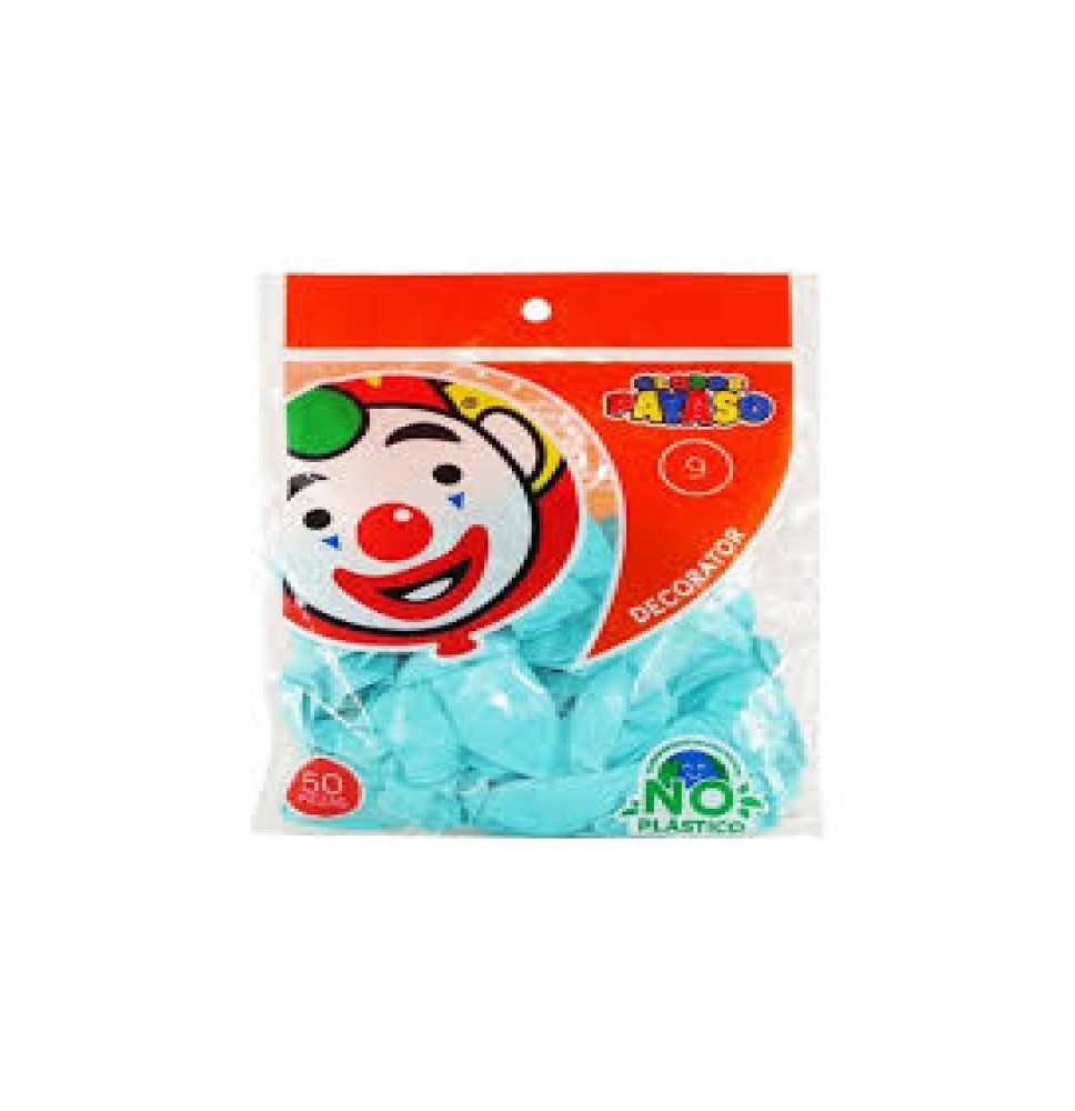 GLOBOS DECORATOR 9 BOL.C50 AZUL AQUA C.100