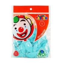 GLOBOS DECORATOR 9 BOL.C50 AZUL AQUA C.100