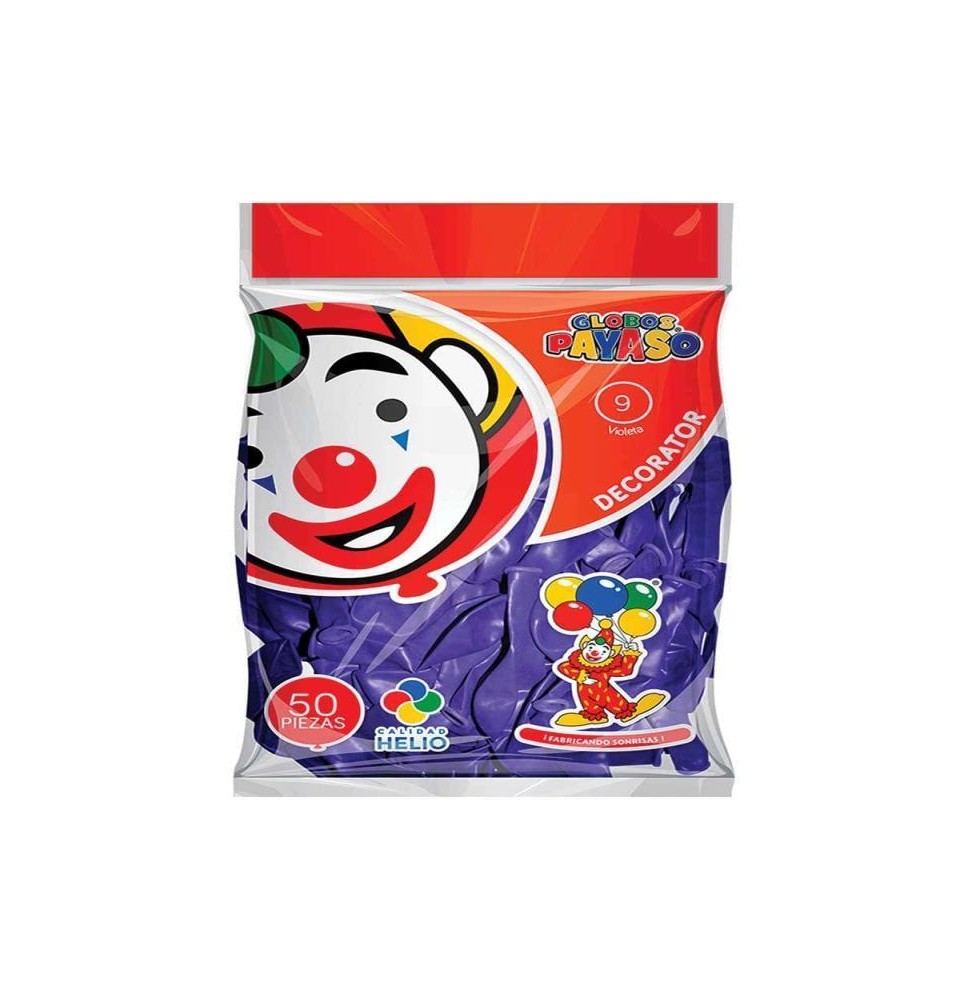 GLOBOS DECORATOR 9 BOL.C50 PURPURA C.100