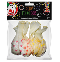 GLOBOS PAYASO 12 COL. POLKA DOTS SURT. BOL. C10 C.10
