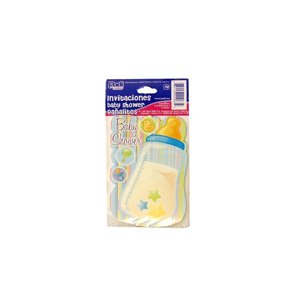 INVITACION CSUAJE BABY SHOWER PAÑAL. PADI CS.PAQ.C6 100