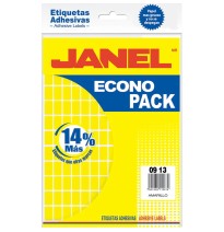 ETIQUETA ADH. FLUOR. JANEL 9X13 AMARILLO PAQ.C8H. E30