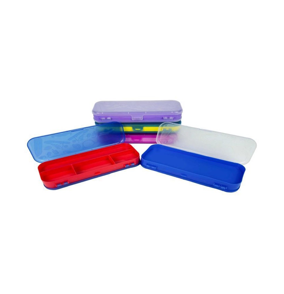 CAJA LAPICERA PLAST.CHICA JOCAR COL.TRASLUCIDOS E64