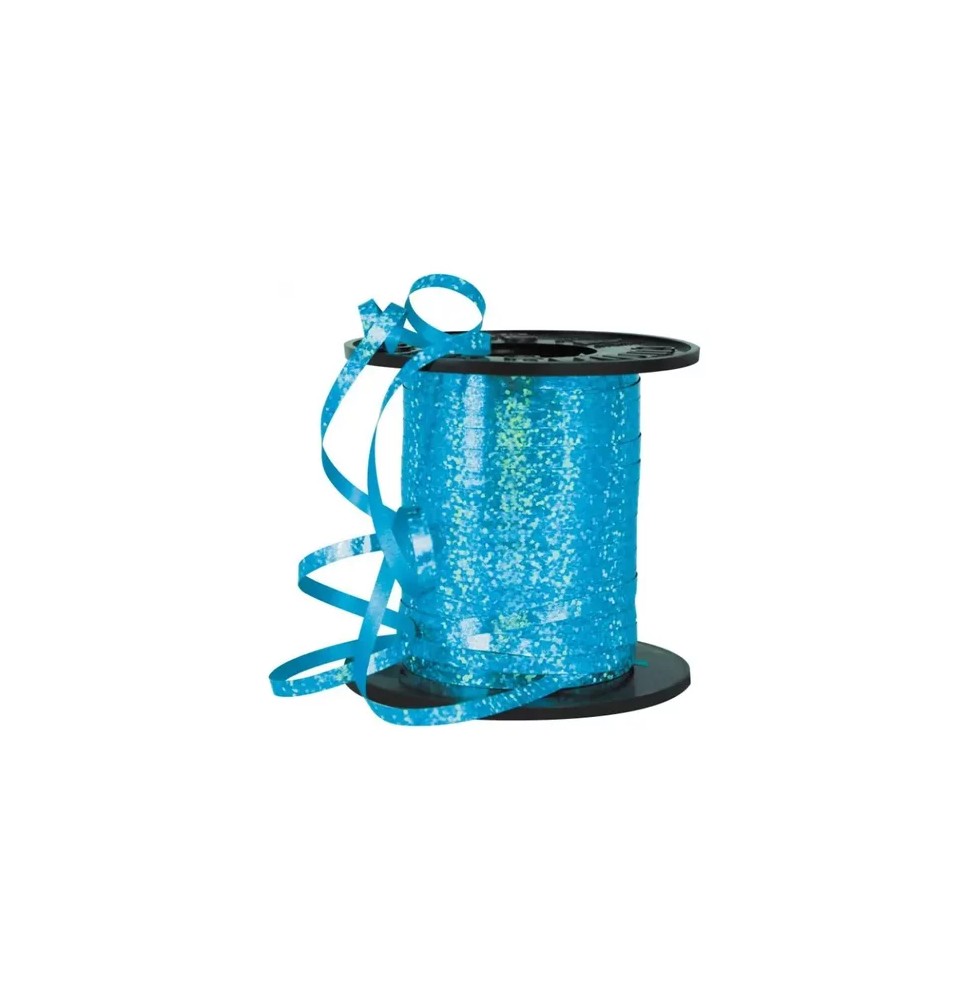 LISTON CURLING 1 HOLOG. AZUL TURQUESA COLOR-S 100M. C.48