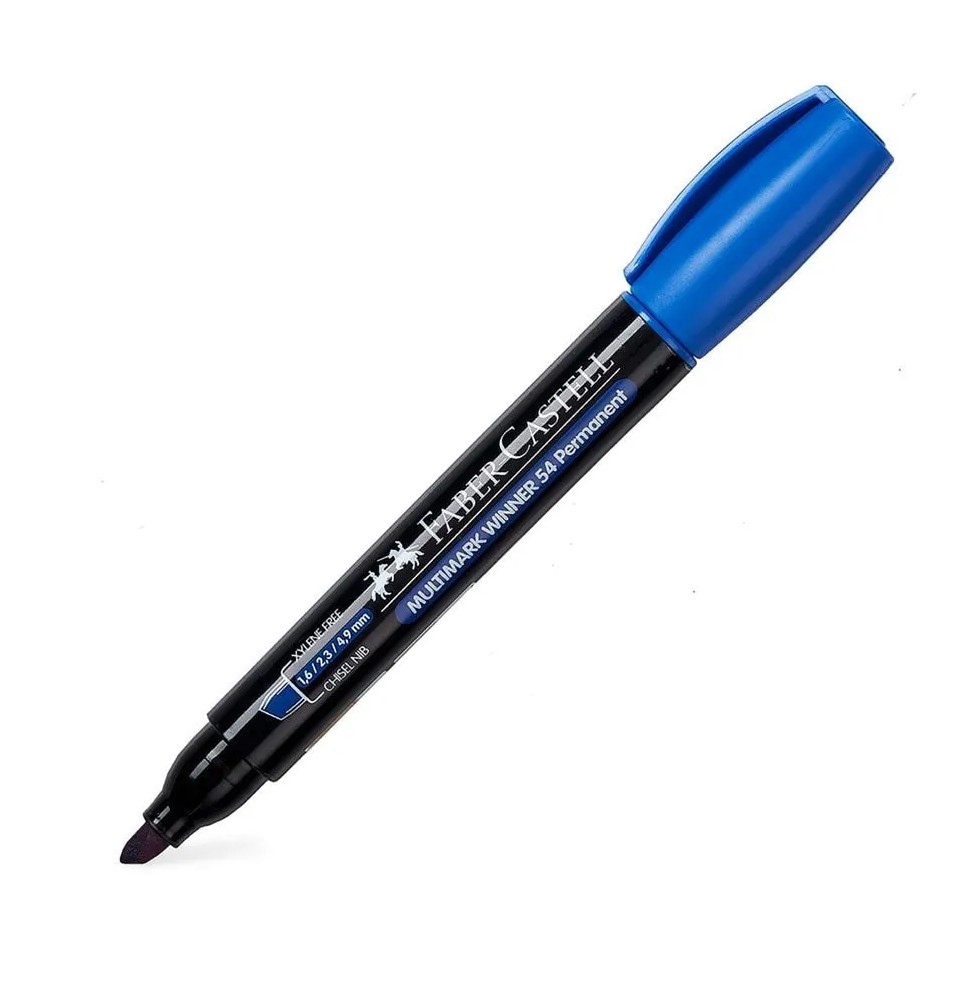 MARCADOR PERM. GRUESO PLAST. FABER 54E AZUL E12720