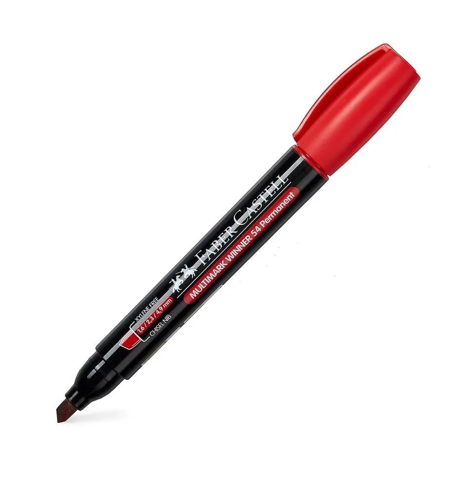 MARCADOR PERM. GRUESO PLAST. FABER 54E ROJO E12720