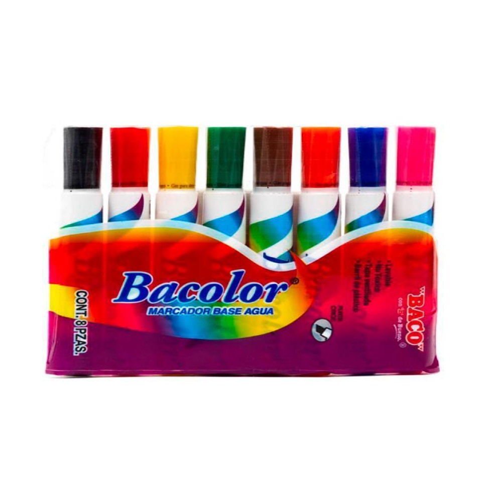 MARCADOR AGUA GRUESO EST.C8 BACOLOR C.36