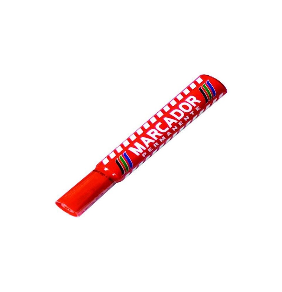 MARCADOR PERM. GRUESO PLAST. BACO ROJO E12 C288
