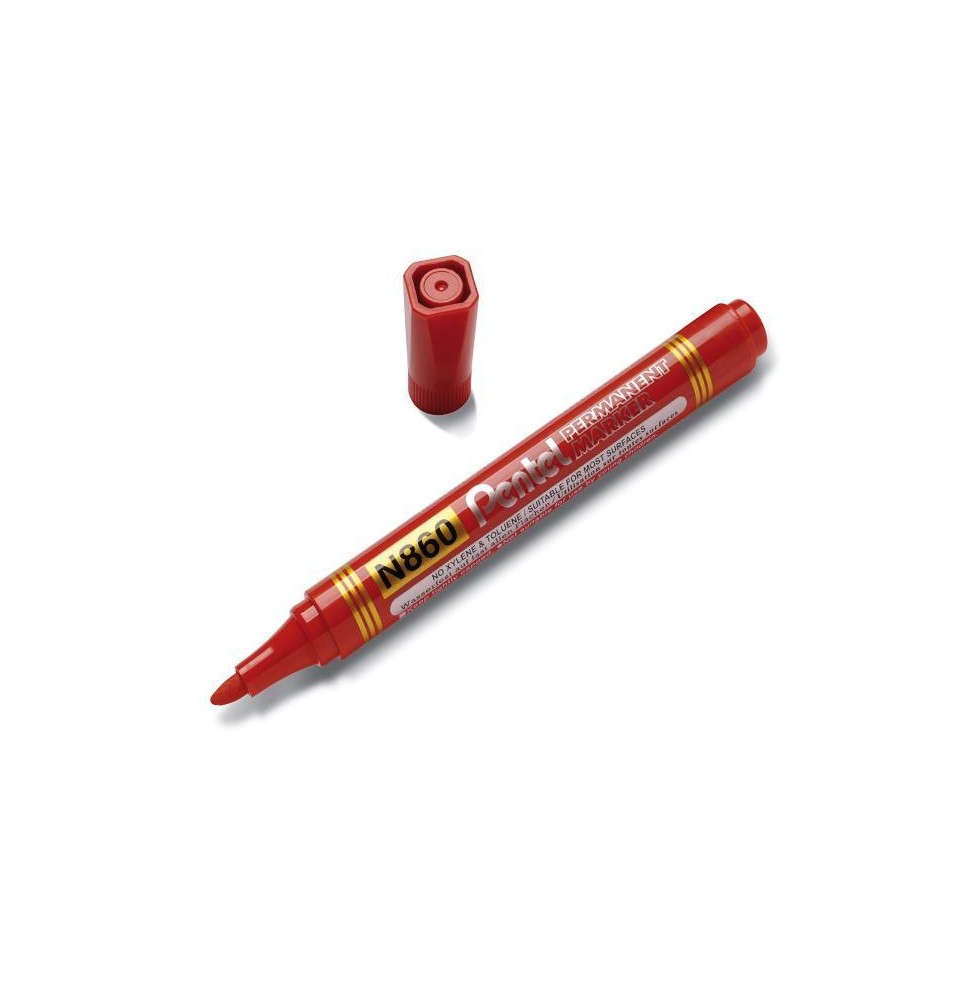 MARCADOR PERM. GRUESO PLAST. N860-B PENTEL ROJO E12 C576