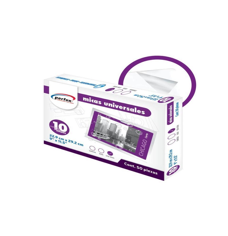 MICA TERMICA CTA. 229X292 MM 10 MIL. PERFEX PAQ.C50PZ C.8
