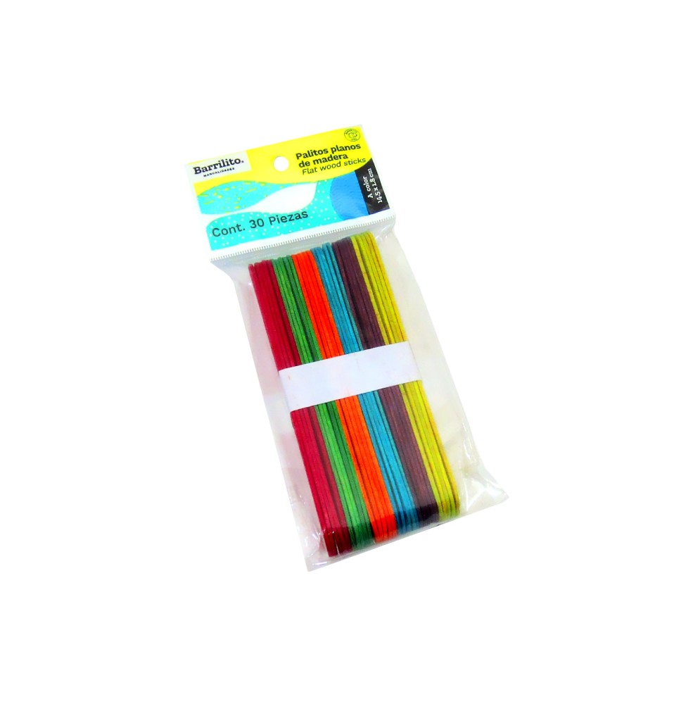 PALITOS PLANOS MAD. COL. 145X18MM BARR PM004C BOLC302472