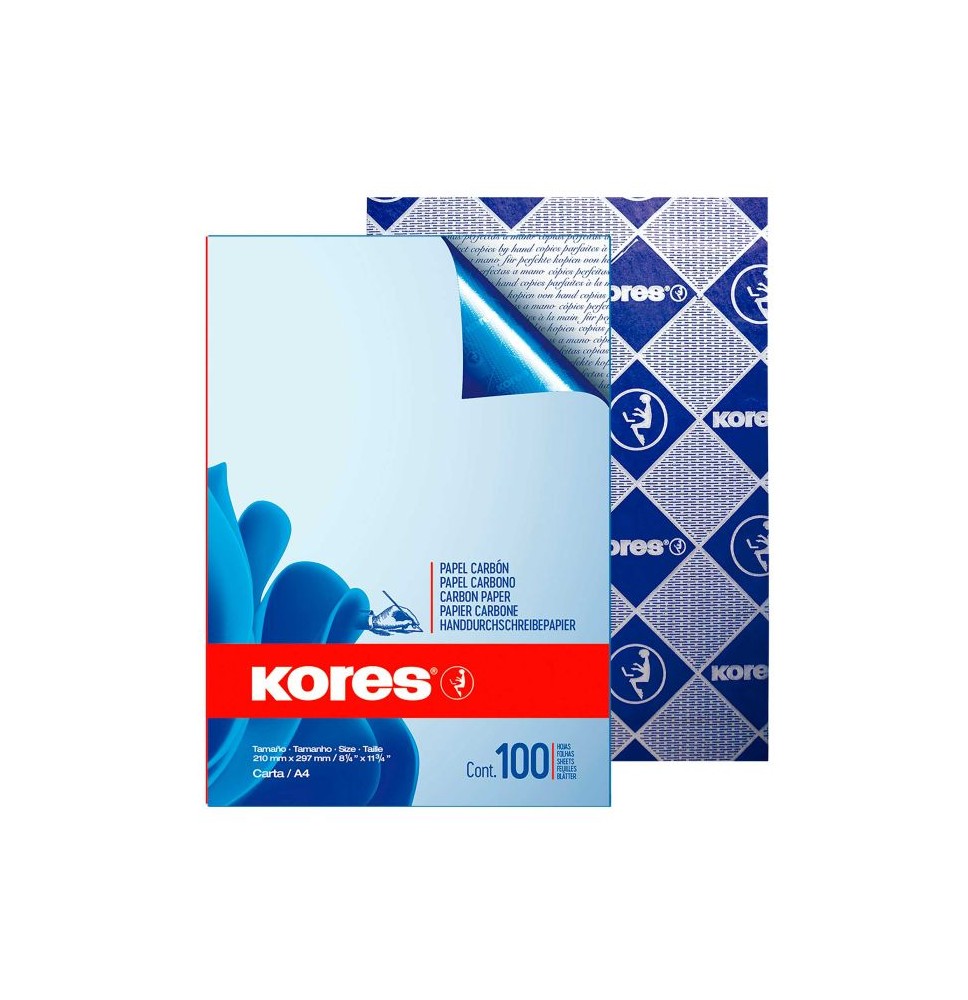 PAPEL CARBON CTA. KORES C100H. AZUL E.10 C.50