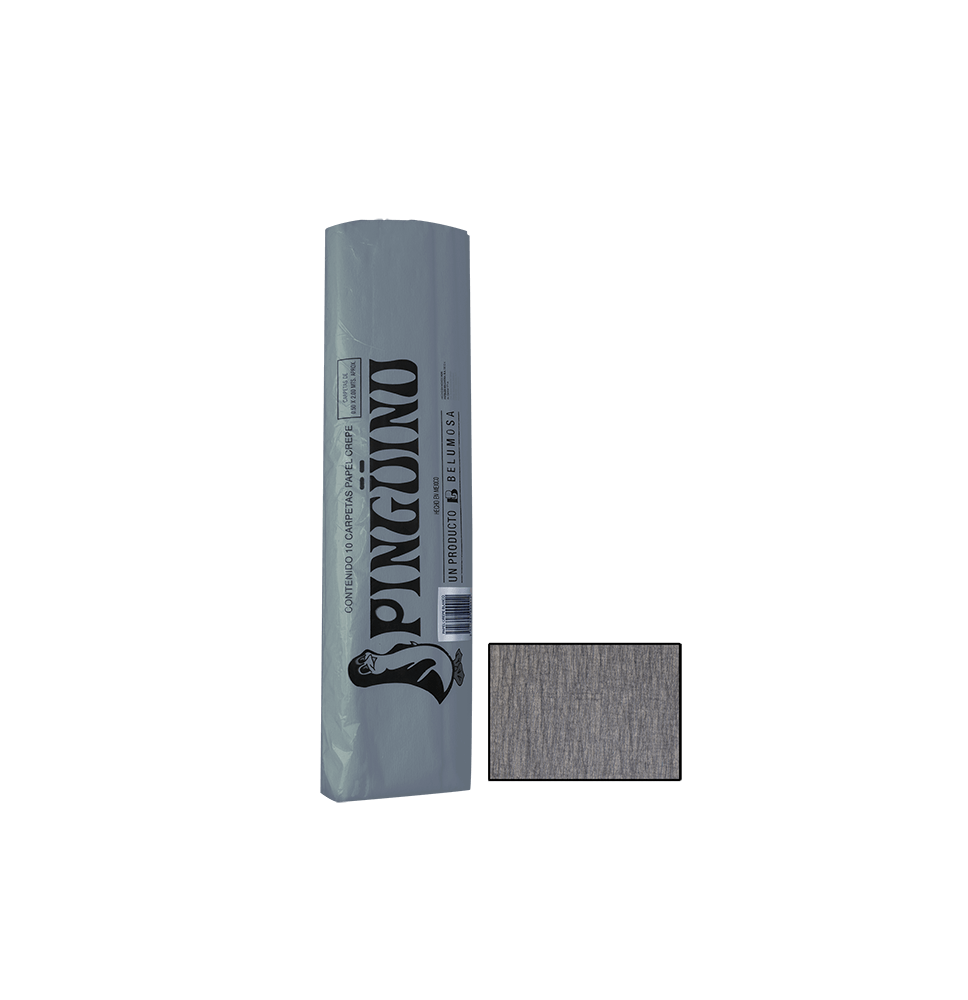 PAPEL CREPE PINGUINO GRIS E.10 C.250 18