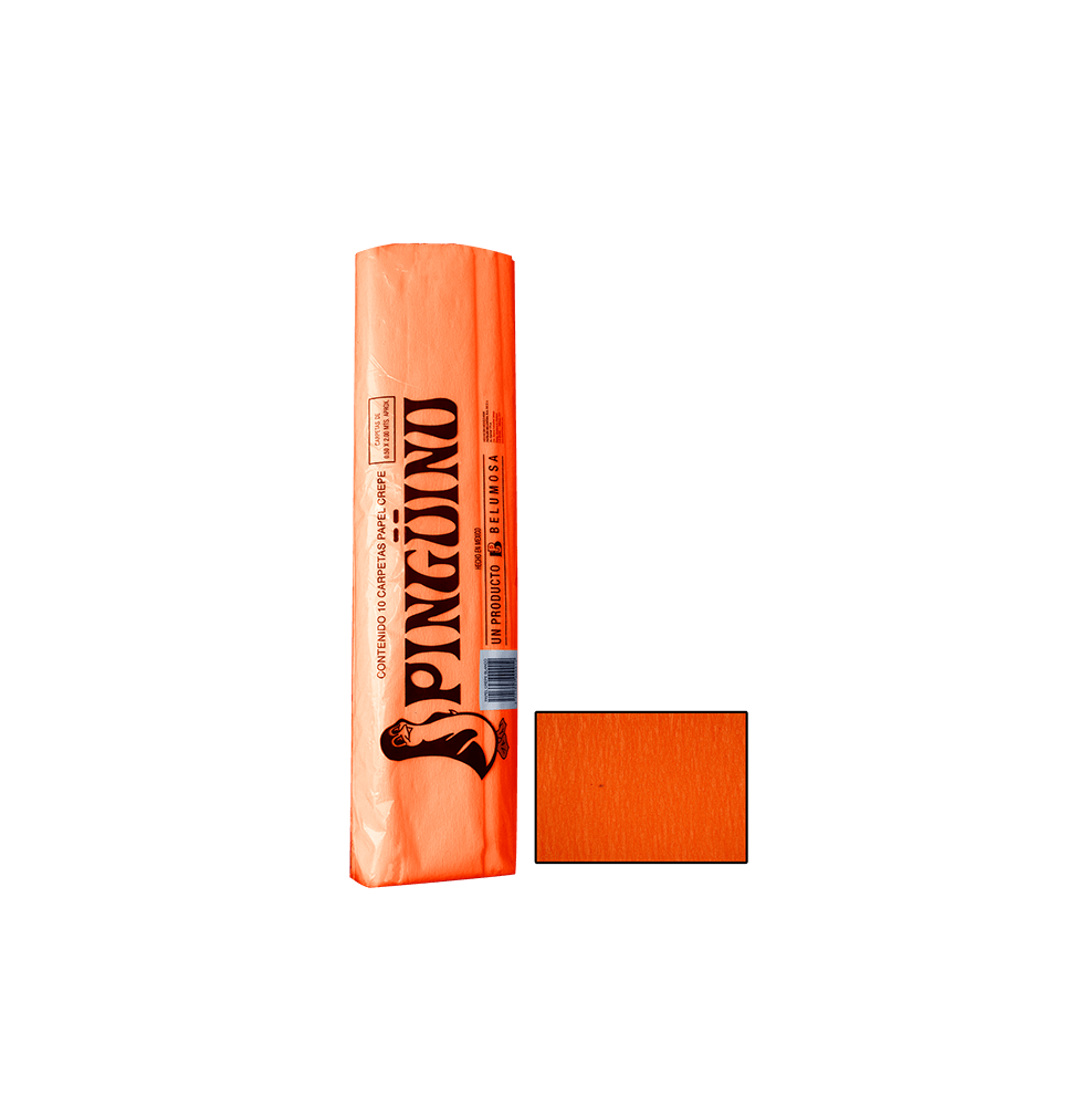 PAPEL CREPE PINGUINO MANDARINA E.10 C.250 20