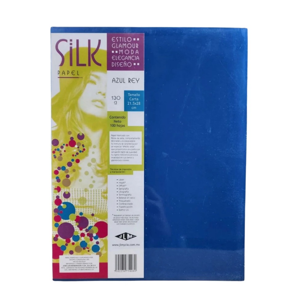 PAPEL SILK CTA. 130G. 1C. AZUL TURQUESA PAQ.C100H.