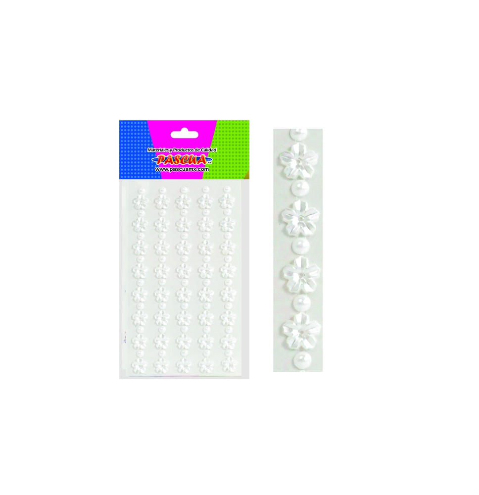 PERLAS Y FLORES PLAST. CADH. PASCUA BL.C80 PZ. E.12C144