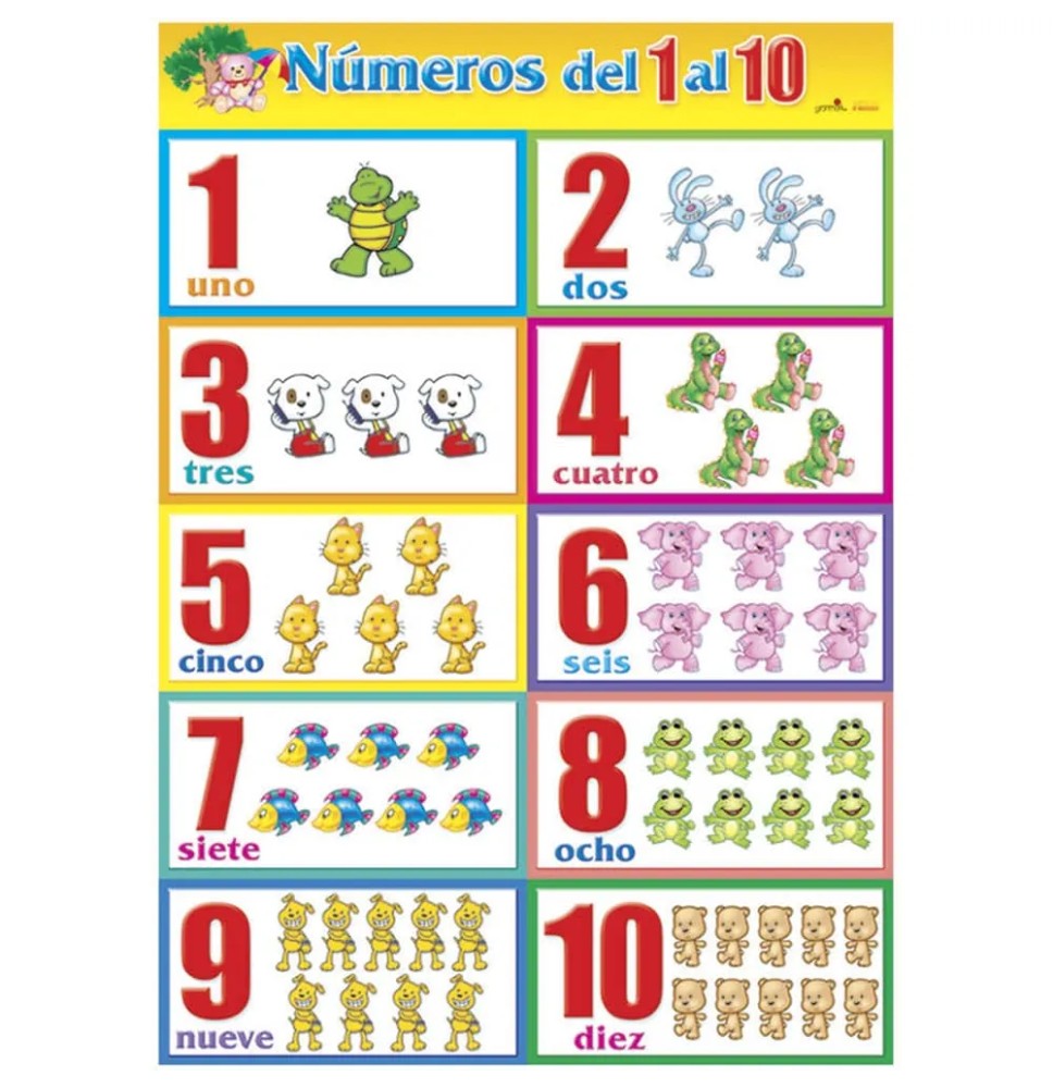 POSTER DID. 70X50CM. NUMEROS 1 AL 10 GRANMARK E.6