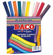 PLASTILINA C10 BARRAS COLORES BACO C.100