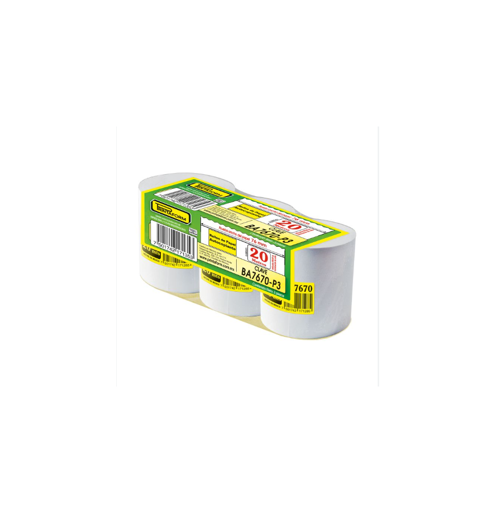 ROLLO BOND 76MM X 30MTS PAQ.C3 ROLLOS B7670 C.16
