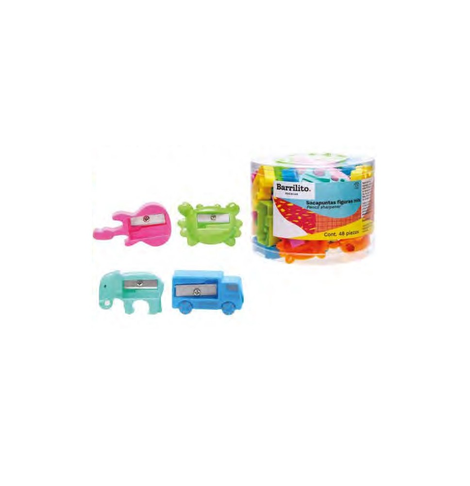 SACAPUNTAS PLAST. SENCILLO MIX COL SURT. SK8198 BOTE C48PZA