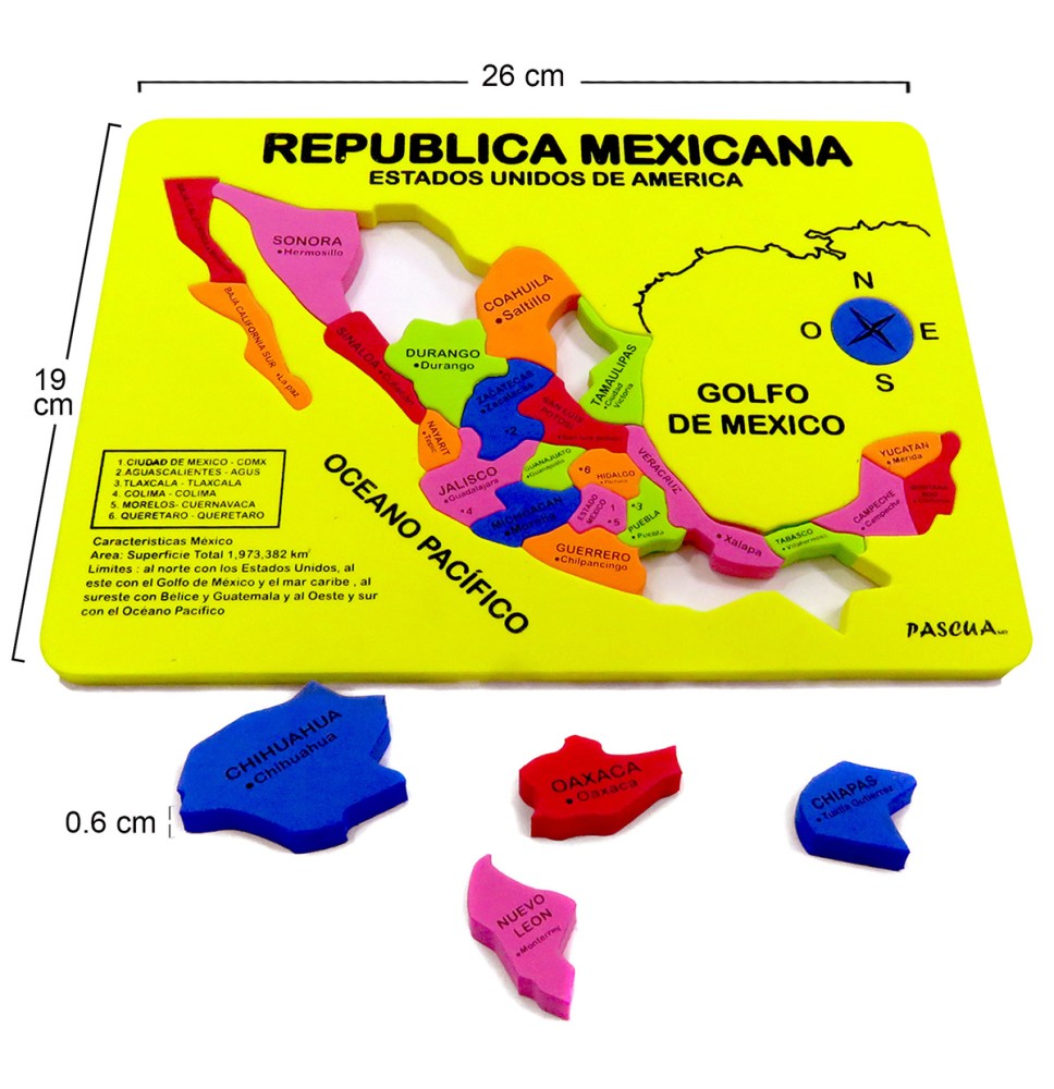 TABLA DIDACTICA FOAMY REPUBLICA MEX. PASCUA E25 C100