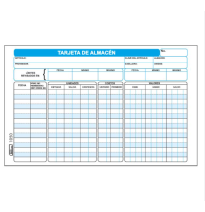 TARJETA DE ALMACEN 1050 PRINTAFORM 5X8 PAQ. C50H. C.24