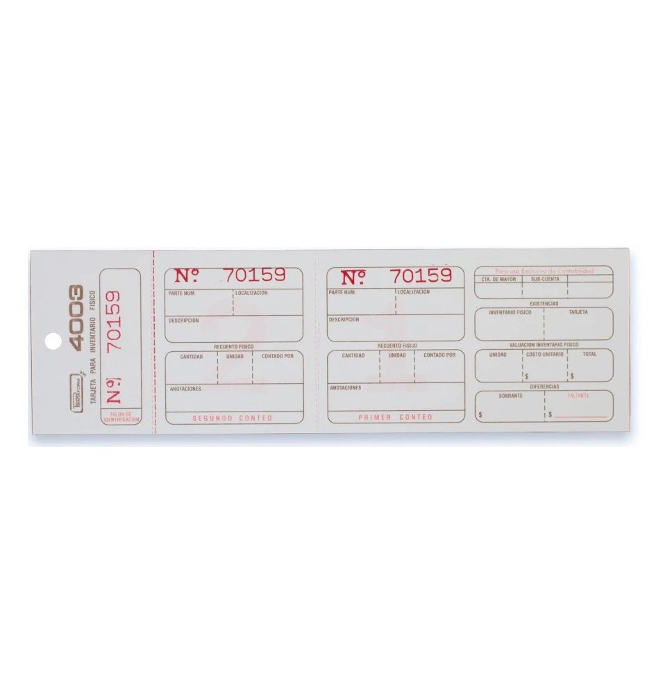 TARJETA PINVENT. 4003 PRINTA. 23.6X7.4CM. PAQ.C500H. C1