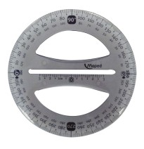 TRANSPORTADOR 360 GRADOS PROF. ACRIL. 12CM. E.6 C.72