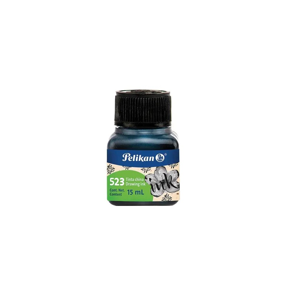 TINTA CHINA 15ML. NEGRO 523 PELIKAN E.10 C.200