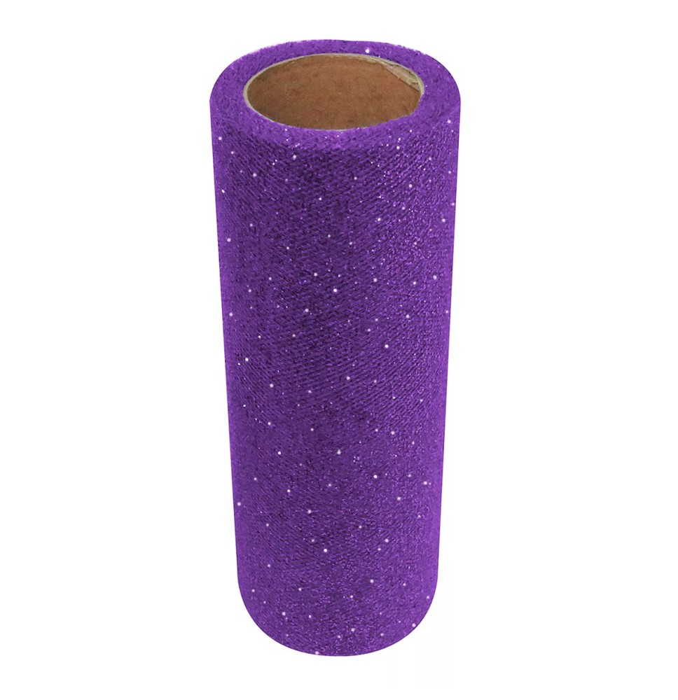 TULLE DIAMANTADO ROLLO 15X9.14M. MORADO E12 C96