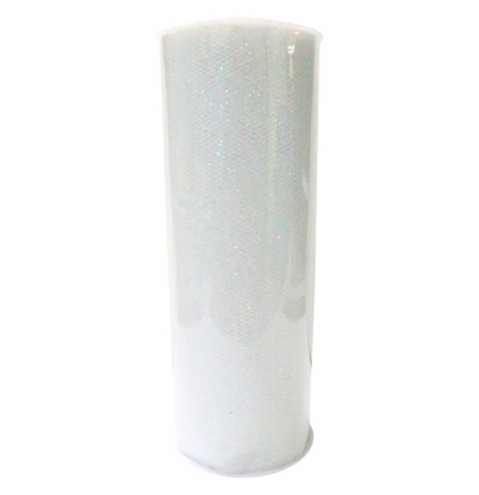 TULLE DIAMANTADO ROLLO 15X9.14M. PLATA E12 C96