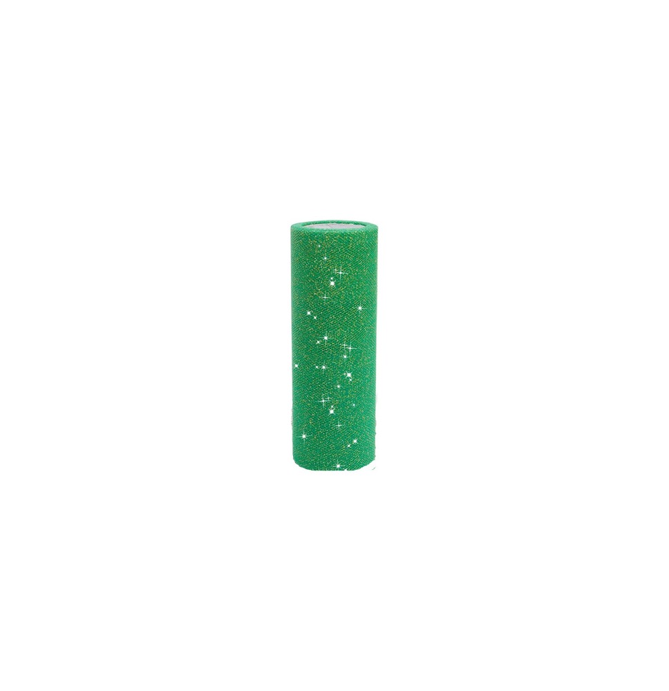 TULLE DIAMANTADO ROLLO 15X9.14M. VERDE BANDERA E12 C96