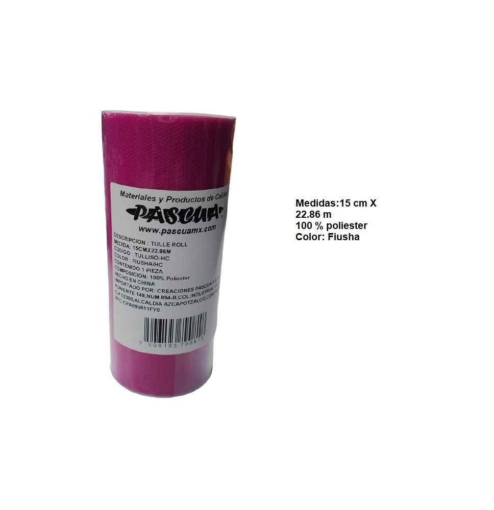 TULLE LISO ROLLO 15X22.86M. FIUSHA E12 C96