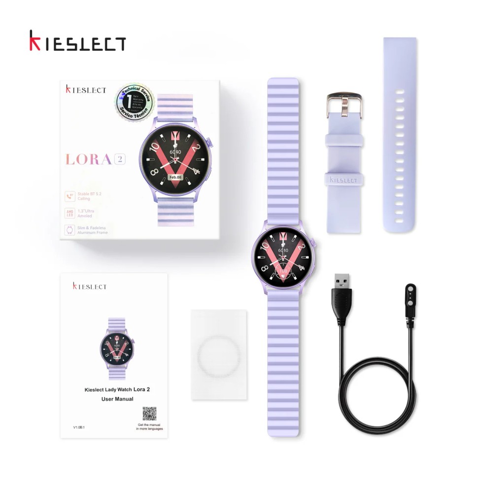 SMARTWATCH LORA COLOR MORADO KIESLECT E.1