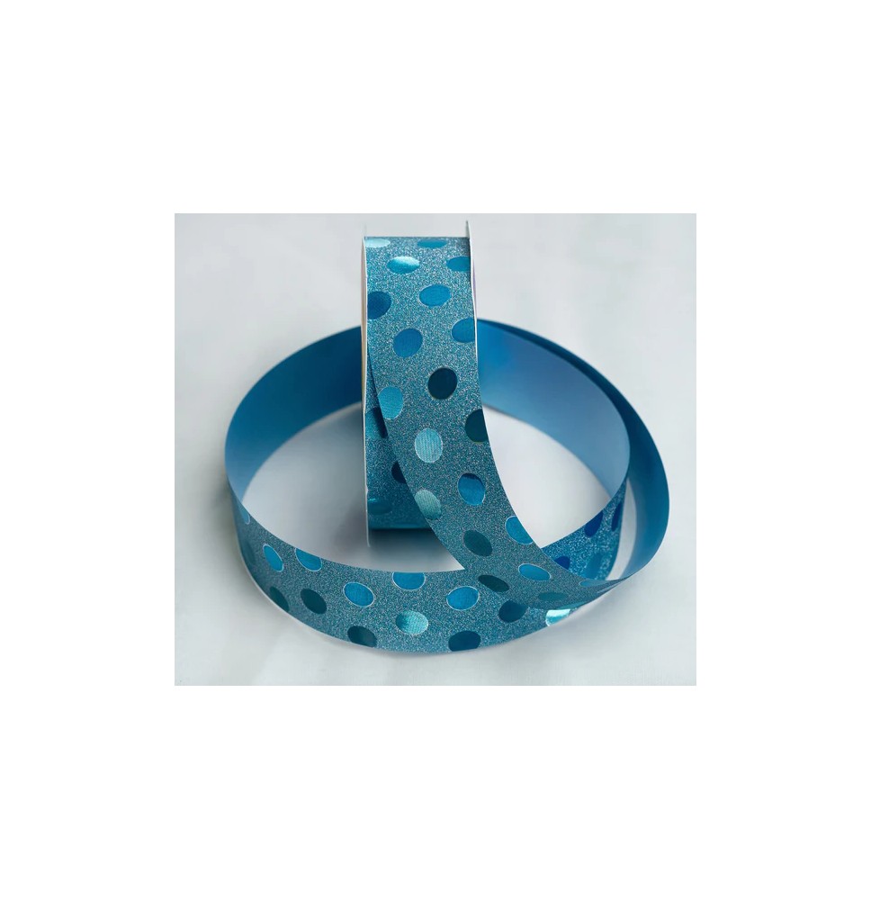 LISTON 9 DIAMANTADO BOLITAS TURQUEZA COLORS 25M C32