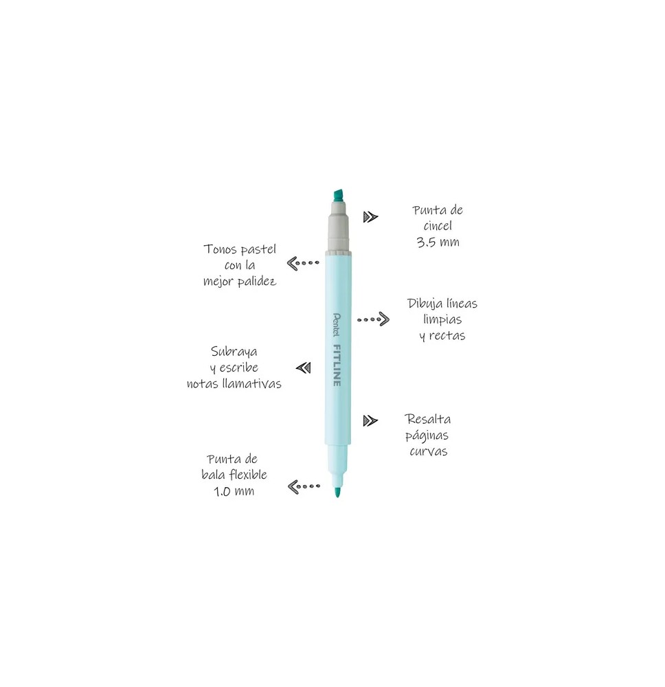 RESALTADOR DOBLE PUNTA COL. PASTEL SLW11P-K VDE CLARO E10