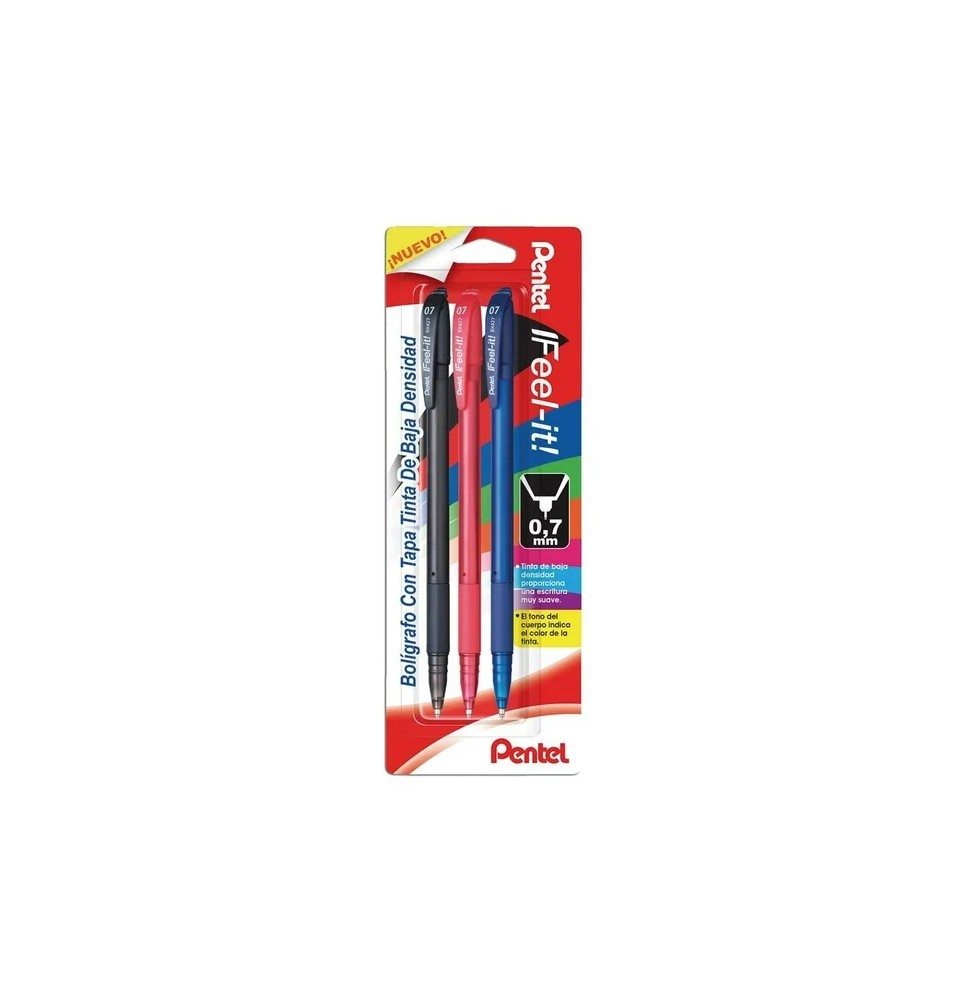 BOLIGRAFO FEEEL-IT BX427A 0.7MM PENTEL VCOLORES BLIST. C3