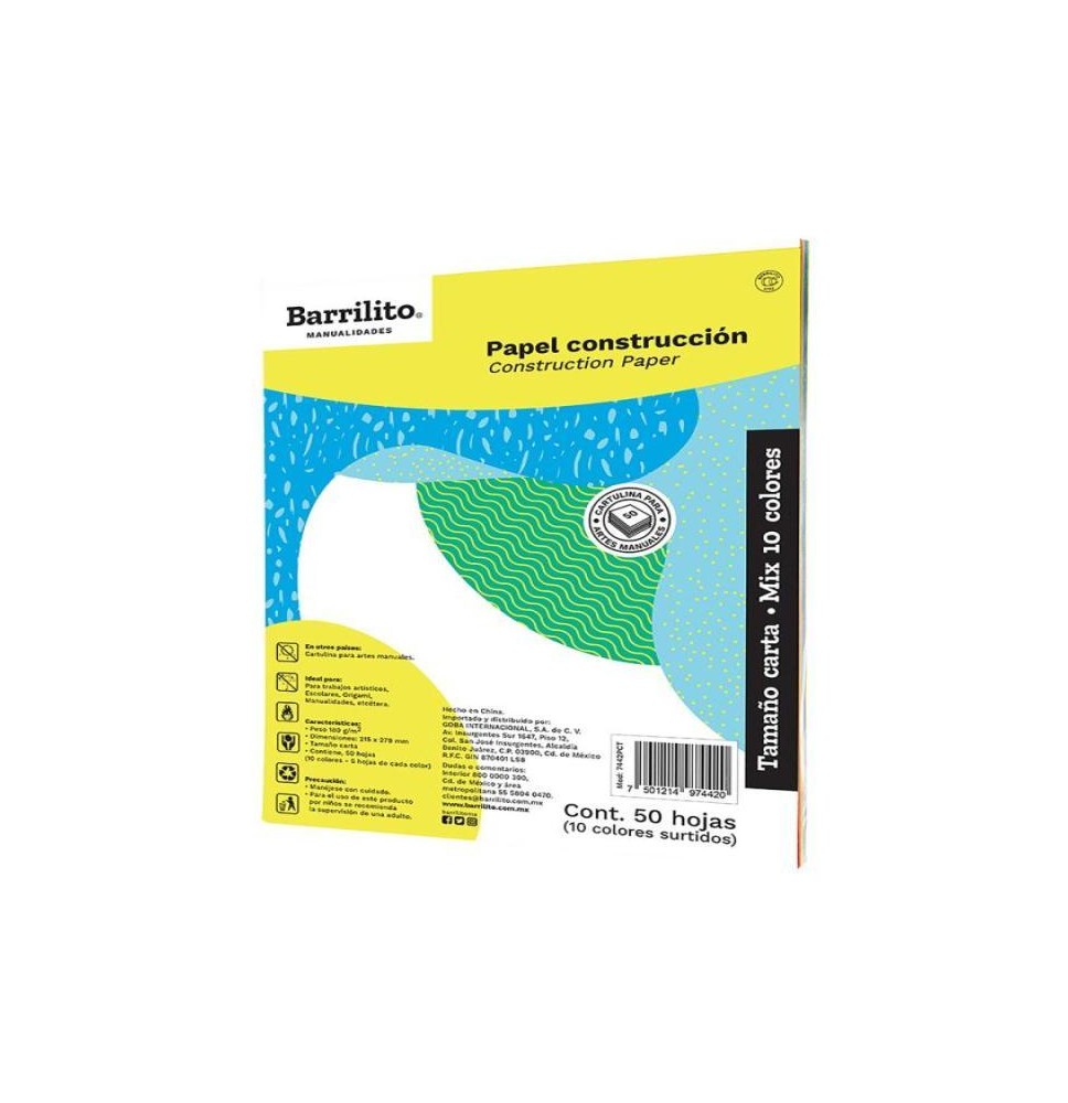 BLOCK PAPEL CONSTRUCCION CTA. BARRILITO 180 G. C50H C40