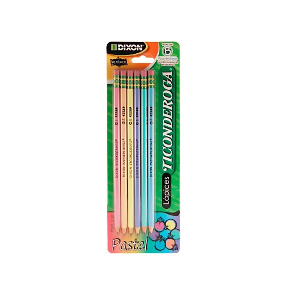 LAPIZ GRAFITO 2 TIC. PASTELES BL.C6 PZ. C.12