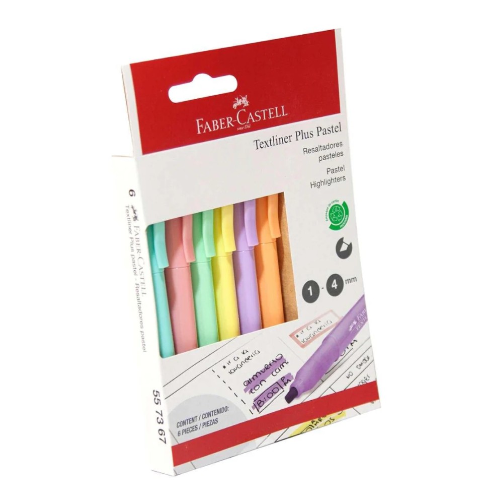 RESALTADOR TEXTLINER DELG. FABER PASTEL EST.C6 C.12