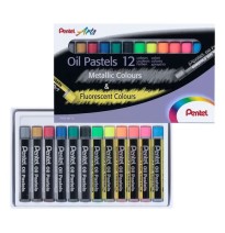 GIS PASTEL CJA.C12 DE ACEITE COL.MET Y NEON PENTEL E.1 C.12