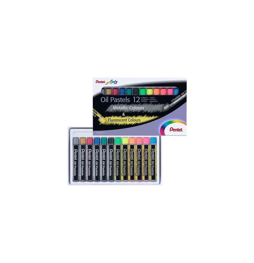 GIS PASTEL CJA.C12 DE ACEITE COL.MET Y NEON PENTEL E.1 C.12